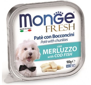 Monge Dog Fresh консервы для собак треска 100г